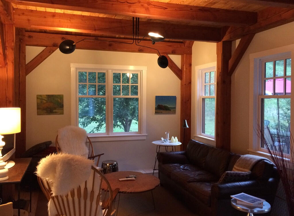 Sitting area after - Additional daylighting and Euro-classic ceiling light.