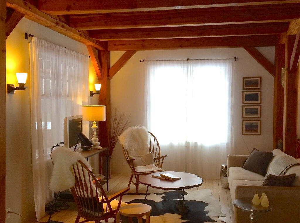 After, additional sitting area - LED sconces added.